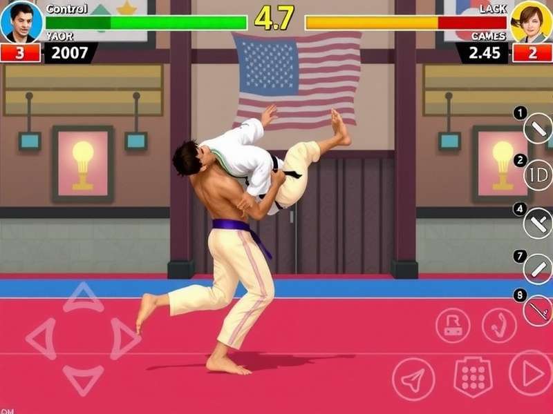 Judo Star Odisha game screenshot showing two characters wrestling